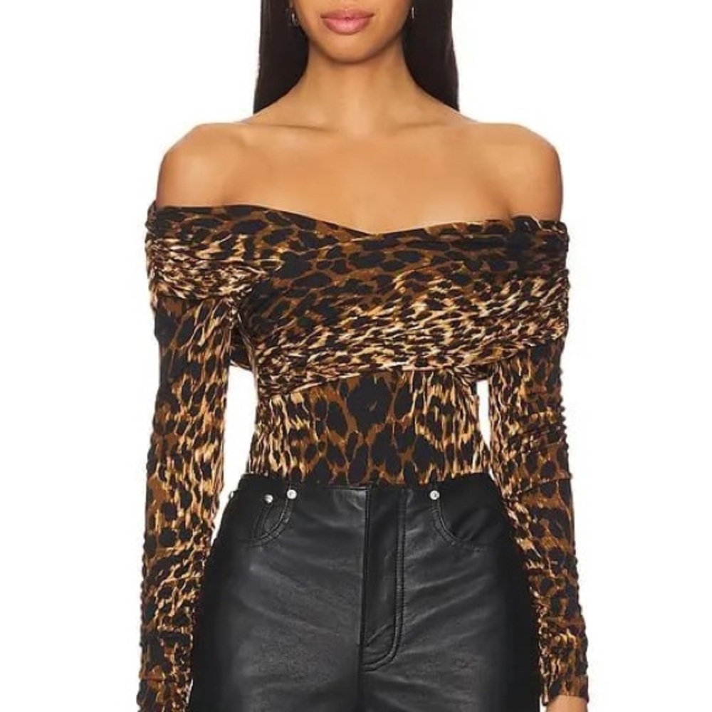 Cara Cara Animal Print Cowl Neck Blouse New With Tags